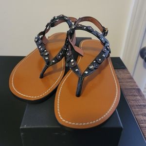 EUC COACH Hudson Tea Rose Sandals size 8 Black